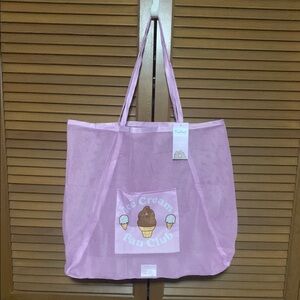 Pusheen Ice Cream Fan Club Mesh Beach Tote Bag NWT